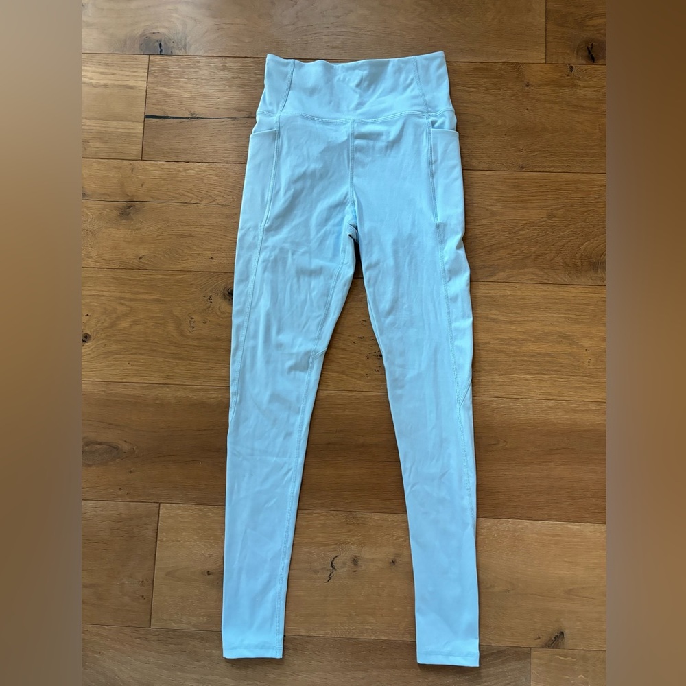Gold hinge baby blue leggings. Size small. - Picture 1 of 2